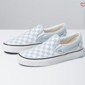 Blue and White Checkered Vans
